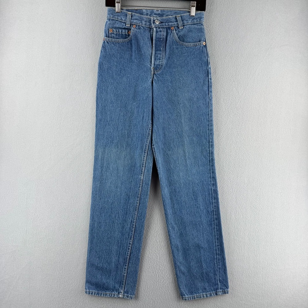 Vintage Levis Jeans Womens 27x30 (Fits 26x29) Student Fit 701 Button Fly 80s USA